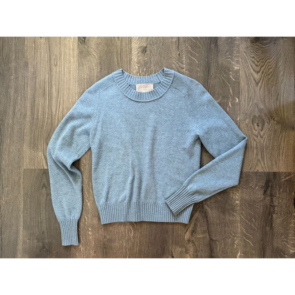 NEW Everlane ReCashmere Cashmere Sweater Crew Neck Sweatshirt Top Blue XS